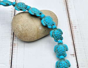 WSH111 23 perles tortue en turquoise synthétique