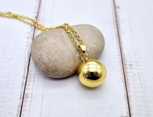 Bola de Grossesse Doré – 18mm avec Chaîne et Bélière (80cm)