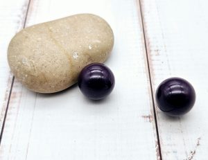 WSH156 2 perles sonores 16mm couleur violet foncé création bolas de grossesse