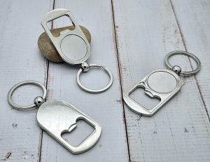 3 décapsuleurs plateau cabochon 25mm anneau porte-clé