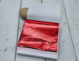 100 Feuilles à Dorer - Couleur rouge (8x8 cm)