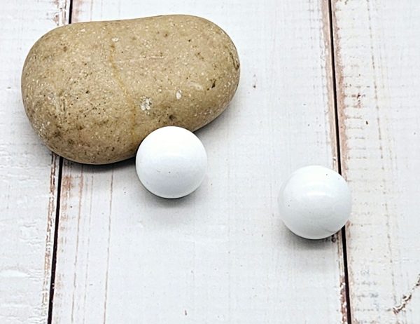 2 perles sonores 16mm couleur blanc création bolas de grossesse