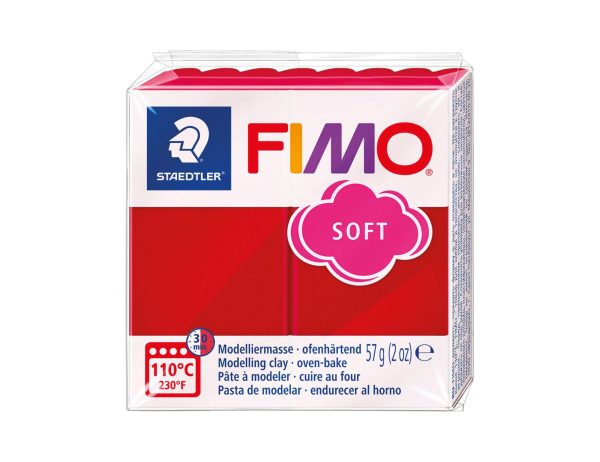 Pâte Fimo Soft 57g - Rouge cerise n 26
