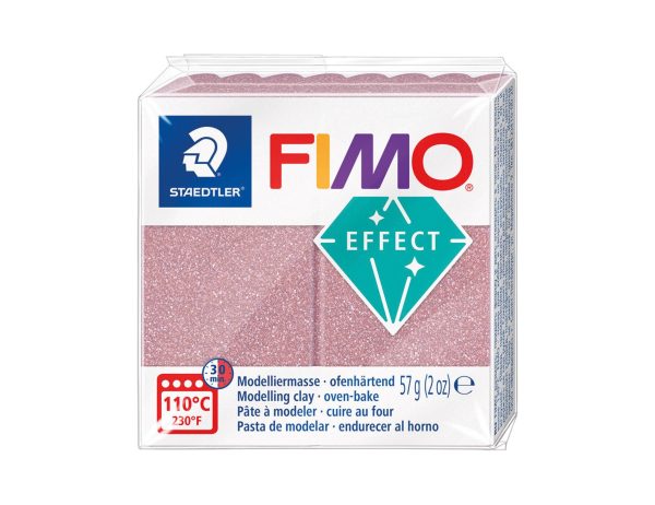 Pâte Fimo Effect pailleté 57g - Or rose n 212