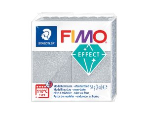 Pâte Fimo Effect pailleté 57g - Argent n 812