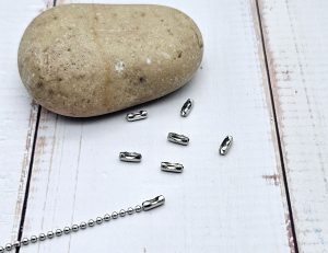 100 fermoirs connecteurs chaîne à billes 1,5mm
